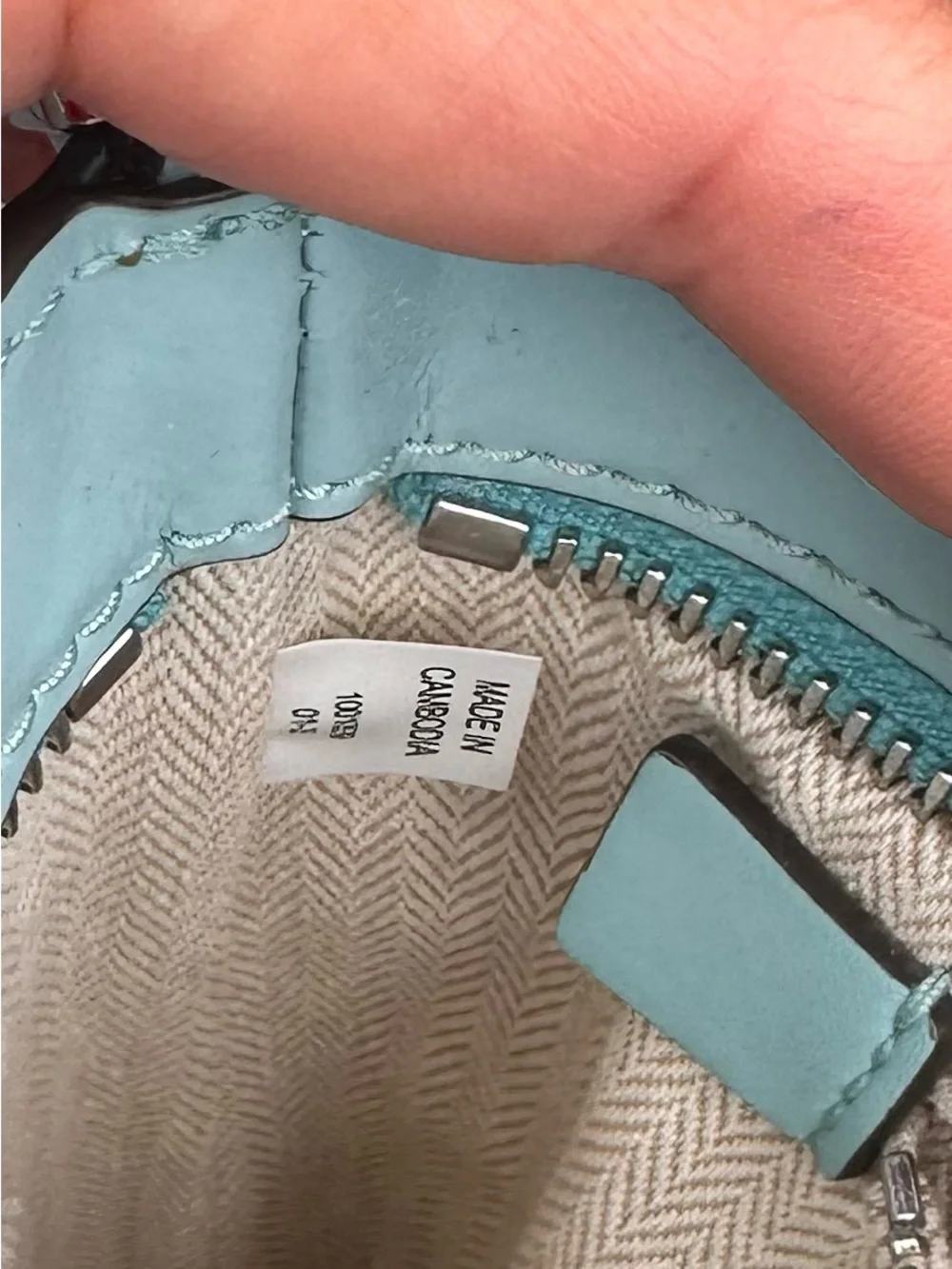 Tory Burch Mint Blue Leather Crossbody Bag